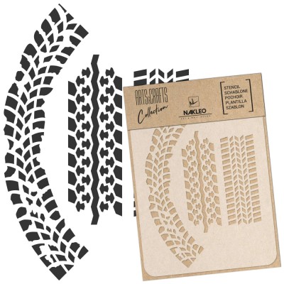 Reutilizabil Șablon - Craft - Scrapbooking // URME DE ANVELOPE - A3 (30x42cm) foto