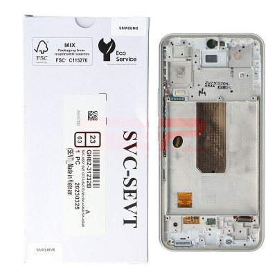 LCD+Touchscreen cu Rama Samsung Galaxy A54 5G / A546 WHITE Original Service Pack foto