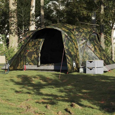 vidaXL Cort de familie cupolă pentru 6 persoane, camuflaj, impermeabil foto