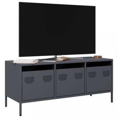Gossi dulap tv, antracit, 101,5x39x43,5 cm, otel laminat la rece foto