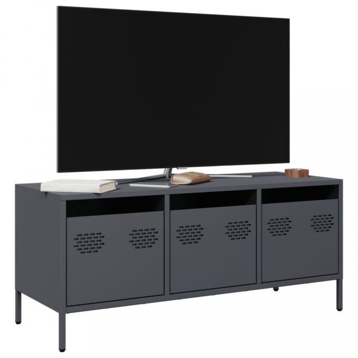 Gossi dulap tv, antracit, 101,5x39x43,5 cm, otel laminat la rece
