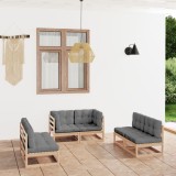vidaXL Set mobilier de grădină cu perne, 6 piese, lemn masiv de pin 3076459