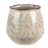 Cumpara ieftin Ghiveci flori ceramica verde bej Leaf 14x13 cm