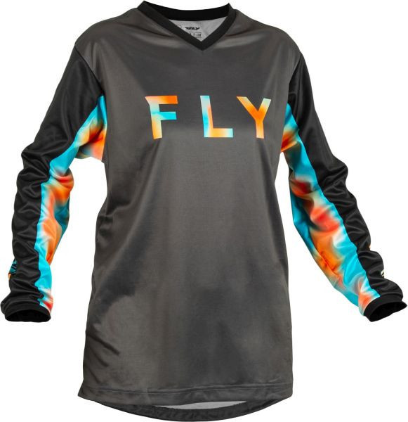 Tricou Femeie Off-Road Fly Racing Women F-16, Gri/Albastru/Roz, Small