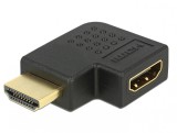 Adaptor HDMI T-M unghi 90&deg; stanga, Delock 65077