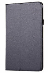 Husa tip carte neagra (textura Litchi) cu stand pentru Samsung Galaxy Tab A 10.1 T580 (2016) / Galaxy Tab A 10.1 LTE T585 foto