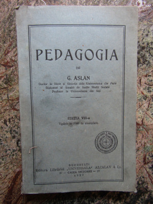G. Aslan - Pedagogia 1927 foto