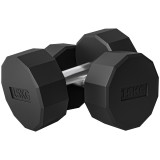 SPORTNOW Set 2 Gantere de 15 kg cu M&acirc;ner Antiderapant, Greutăți din Metal și Cauciuc, 26x15.5x15.5 cm, Negru | Aosom Romania