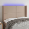 Tablie de pat cu LED, cappuccino, 147x16x118/128 cm, piele eco GartenMobel Dekor, vidaXL