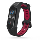 Curea Tech-Protect Armor pentru Xiaomi Mi Smart Band 5/6/7/NFC Negru/Rosu