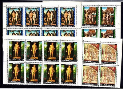 Ajman 1968 Paintings, Religion, Cranach, block x 8, MNH S.203 foto