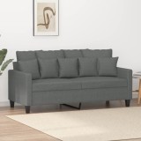 Gossi canapea cu 2 locuri, gri inchis, 140 cm, material textil