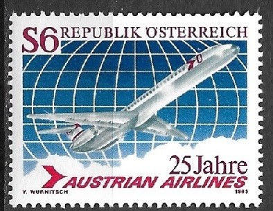 B2467 - Austria 1983 - Aviatie neuzat,perfecta stare foto