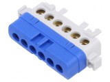 Bloc de Distribuție 1 Pista 6 Borne 400V TS35