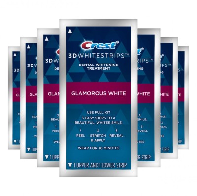 Benzi Crest 3D Glamorous White, 7 Plicuri, 10% concentratie, tratament pentru albirea dintilor foto