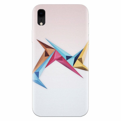 Husa silicon pentru Apple Iphone XR, Abstract Minimalistic Colors Triangles foto