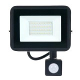 Proiector LED 20W, 1100lm, 6400K, IP65, cu senzor de miscare, negru
