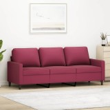 Gossi canapea cu 3 locuri, rosu vin, 180 cm, material catifea