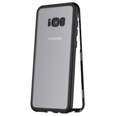 Husa Samsung Galaxy S8 Magnetica 360 grade Black, Perfect Fit cu spate de sticla securizata premium + folie de foto