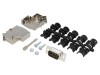 D-Sub 9-Pin Mufă Tată Lipire pe Cablu Neagră Kit Complet