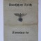 Carte de identitate nazista pe panza cu foto si amprente 150x105 mm din 1940