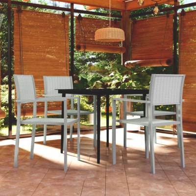 Gossi set mobilier pentru gradina, alb, 5 piese foto