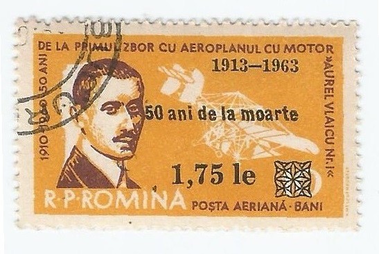 Romania, LP 567a/1963, 50 ani moartea lui Vlaicu (supr.), eroare 1,75 le, oblit.