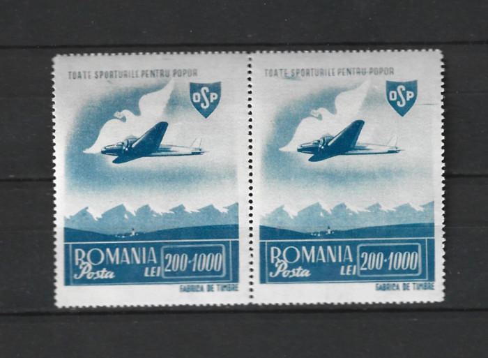 ROMANIA 1945 - O.S.P. POSTA AERIANA, PERECHE, MNH - LP 176