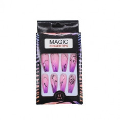 Set 12 Unghii False cu Aspect natural, Magic Fingertips, 02