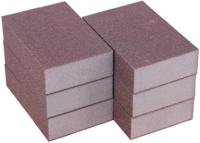 Set 6 x burete pentru curatat oale, cratite Foamworld, 10 x 7 x 2.5 cm, maro