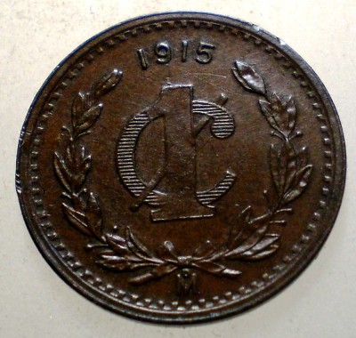 C.074 MEXIC ZAPATA 1 CENTAVO 1915 16mm foto