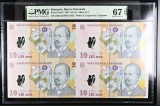 Coala 10 lei 2024 PMG67 UNC bancnota gradata, Litera