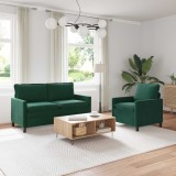 vidaXL Set de canapea 2 pcs Verde &icirc;nchis Catifea 3417069