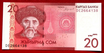 Kyrgyzstan 20 Som 2016 UNC necirculata ** foto