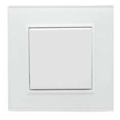 2. Intrerupator simplu culoare alba cu rama din sticla