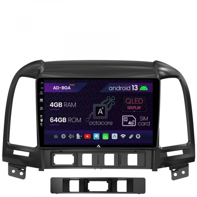 Navigatie Hyundai Santa Fe (2006-2012), Android 13, A-Octacore 4GB RAM + 64GB ROM, 9 Inch - AD-BGA9004+AD-BGRKIT210 foto