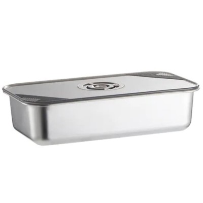 Tava gastronorm Pufo Chef din inox cu capac etans pentru depozitare alimente, ideal pentru catering, restaurante, fast food, capacitate 3.8 L foto