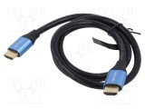 Cablu HDMI 2.0 HDCP 2.2 VENTION, mufă HDMI, PVC negru