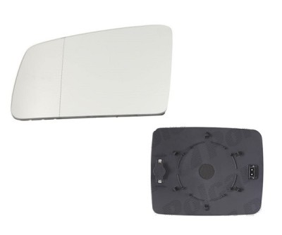 Geam oglinda exterioara cu suport fixare Mercedes Clasa G (W461/463) 1997-2012, Stanga, incalzita; geam asferic; cromat, View Max foto