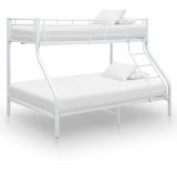 Cumpara ieftin Cadru de pat supraetajat, alb, 140 x 200/90 x 200 cm, metal