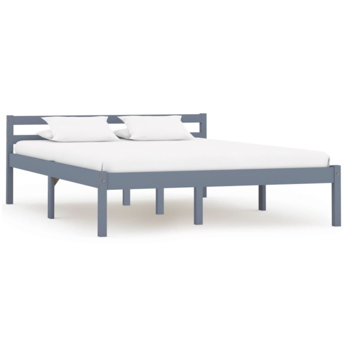 vidaXL Cadru de pat, gri, 120 x 200 cm, lemn masiv de pin 283198