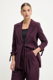 Answear Lab sacou culoarea violet, desfacut, neted