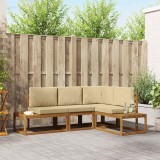 vidaXL Set de canapele de exterior cu pernă 4 Bucată Natural și Bej 3366951