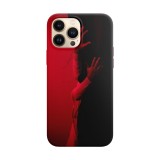 Husa compatibila cu Apple iPhone 14 model Black flag, Silicon, TPU, Viceversa, Transparent, Carcasa