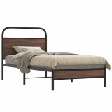 VidaXL Cadru de pat fără saltea stejar maro 90x200 cm Lemn prelucrat