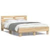 Cadru Pat Gossi Stejar Sonoma 135x190 cm Lemn Prelucrat cu Tablie
