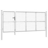 Cumpara ieftin Poarta de gradina din plasa argintie 350x175 cm otel galvanizat