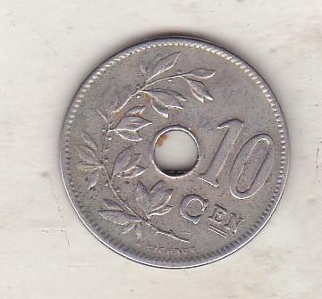 bnk mnd Belgia 10 centime 1904 foto