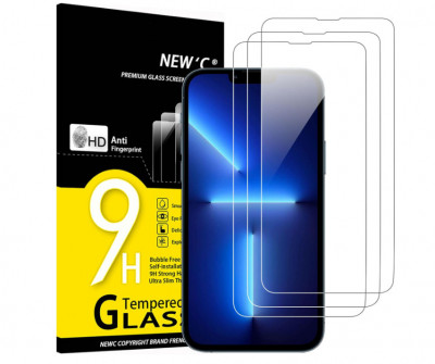 Pachet 3 folii de protectie ecran NEW C pentru iPhone 13 Pro Max, iPhone 14 Plus (6,7 ) din sticla securizata - RESIGILAT foto