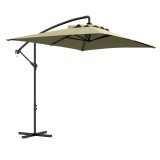 Outsunny Umbrelă Suspendată cu Orificii de Ventilaţie, Bază &icirc;n Cruce şi Manivelă, 3x2 m, Bej | Aosom Romania